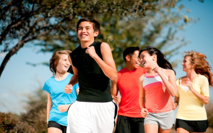 exercising teens